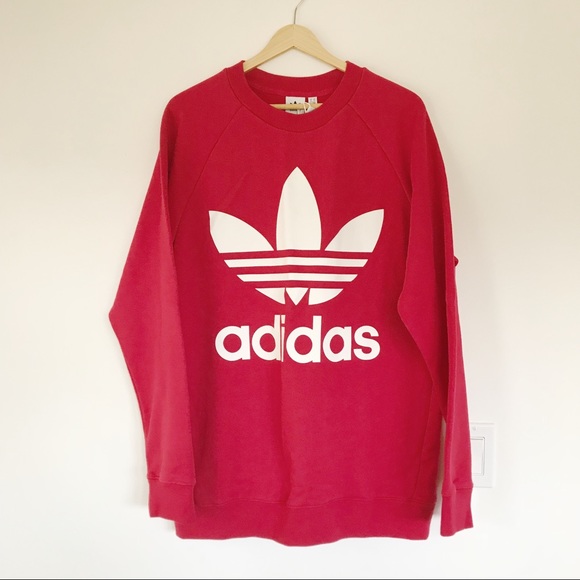 adidas Tops - Adidas Oversized Red Sweatshirt